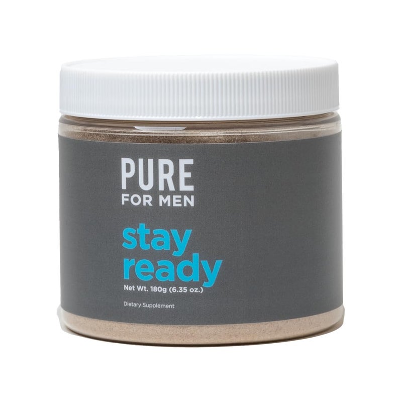 Pure for Men Original Cleanliness Stay Ready Fiber Supplement Powder Helps Promote Digestive Regularity Psyllium Husk Aloe Vera Chia Seeds Flaxseeds Proprietary Formula 180 gm Vegan Blend